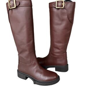 🆕 Coach Lilli Knee High Boots Brown Leather